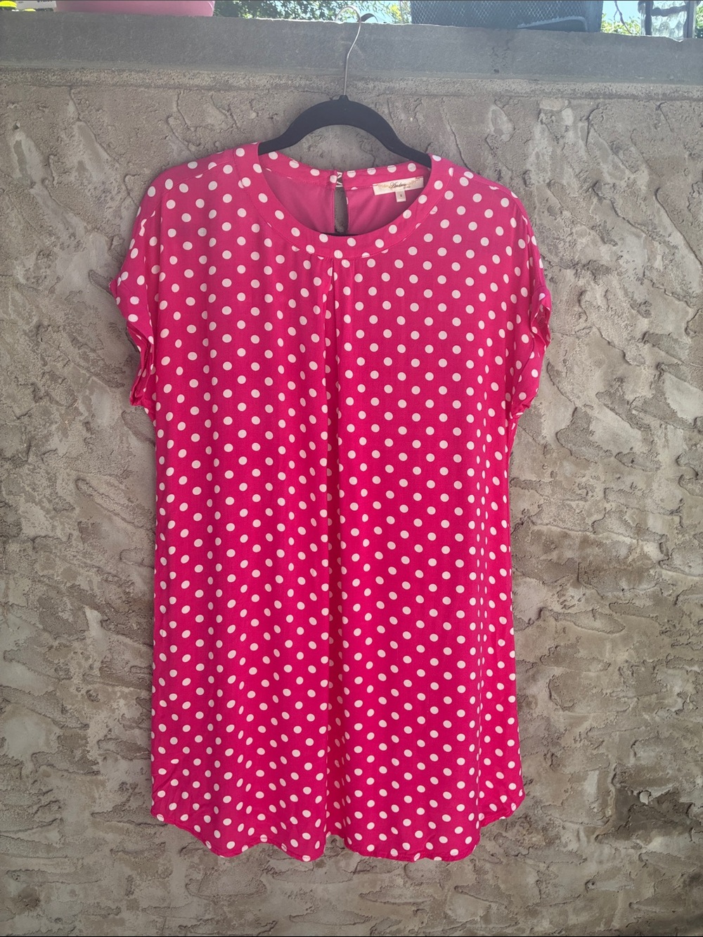 Rockabilly Timeless ANDREE BY UNIT Hot Pink Polka Dot Midi Dress S